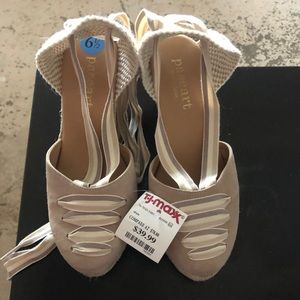 Wedge Shoes Brand New. Tie ups to ankle